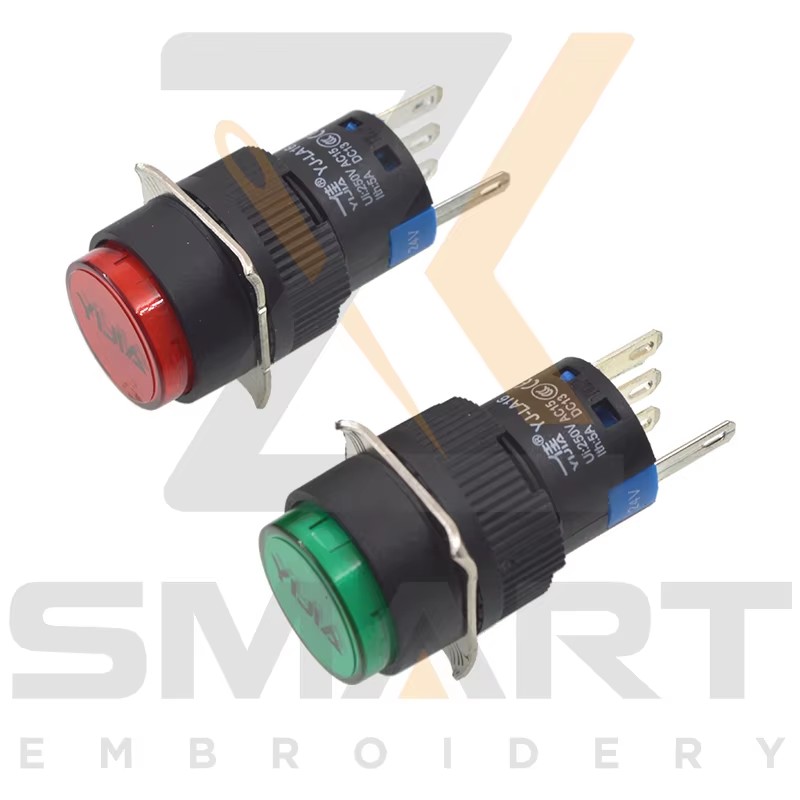 Кнопка перемикач з лампою самоповертаються китайські запчастини для вишивки EDH06-YJ-LA16G EDH06-YJ-LA16R